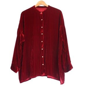 Pete & Greta by Johnny Was Velvet Snap Button Down Top